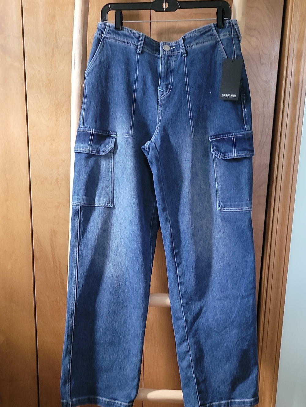 Women's True Religion Blue Cargo Denim Pants